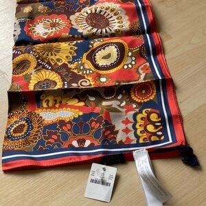 NWT! J. Crew Multicolor Silk Scarf 18” x 18” made in Italy